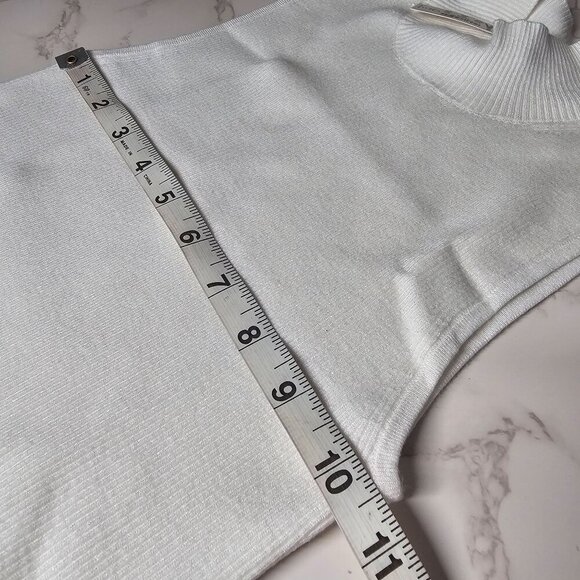 Madewell The Signature Knit Mockneck Sweater Tank Top NM587 White Women XXS‎ NWT - Picture 11 of 15